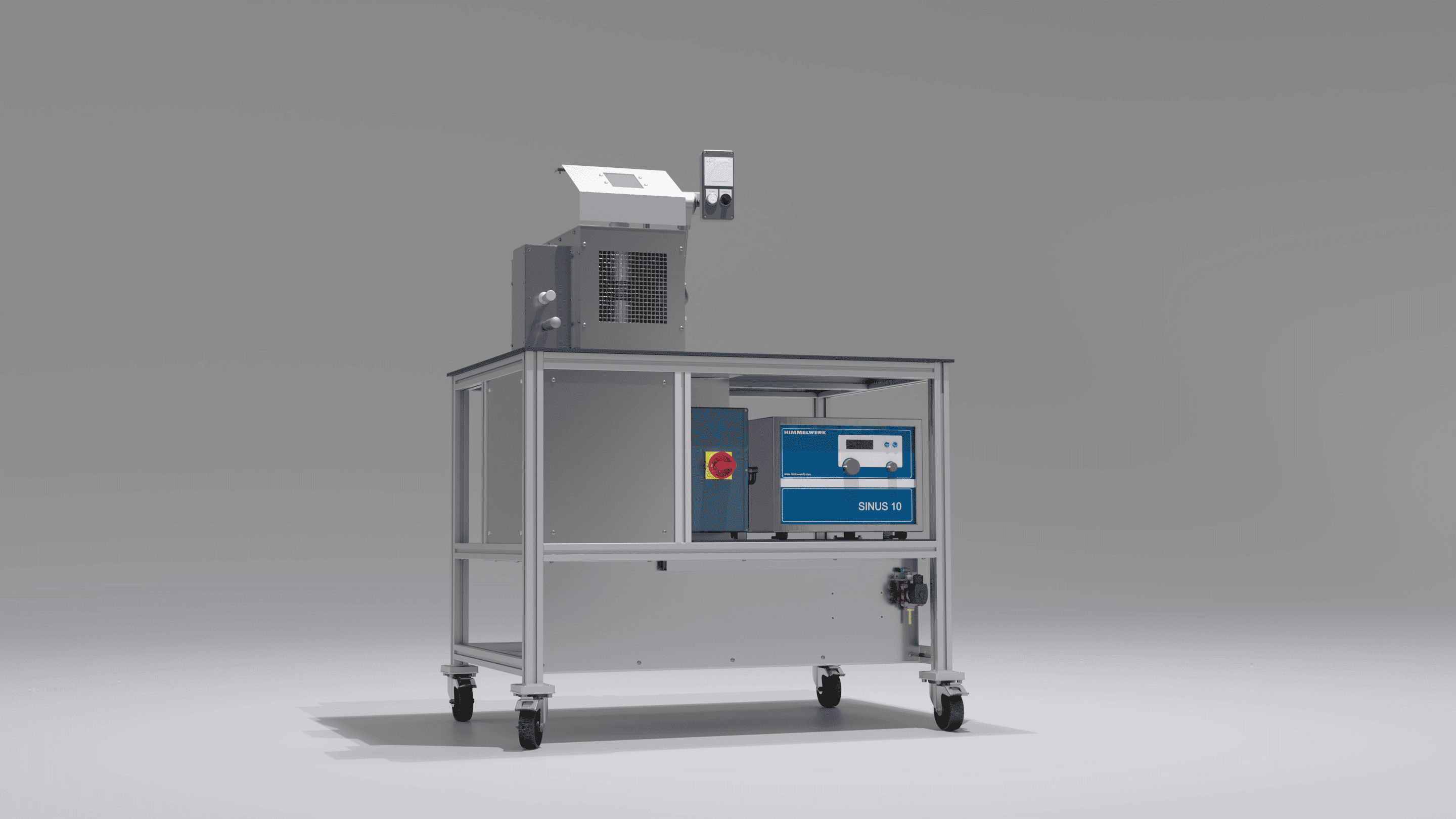 Hochfrequenzgenerator der Baureihe Sinus auf Tisch mit Rädern