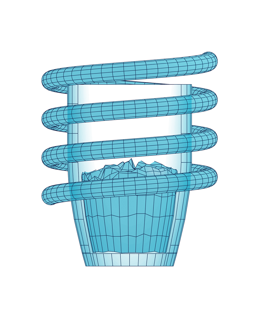 Illustration Schmelzen mit induktiver Erwärmung