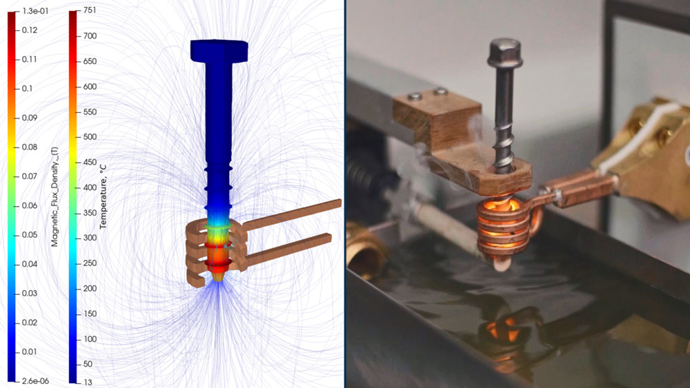 vergleichsbild simulation und echter induktor